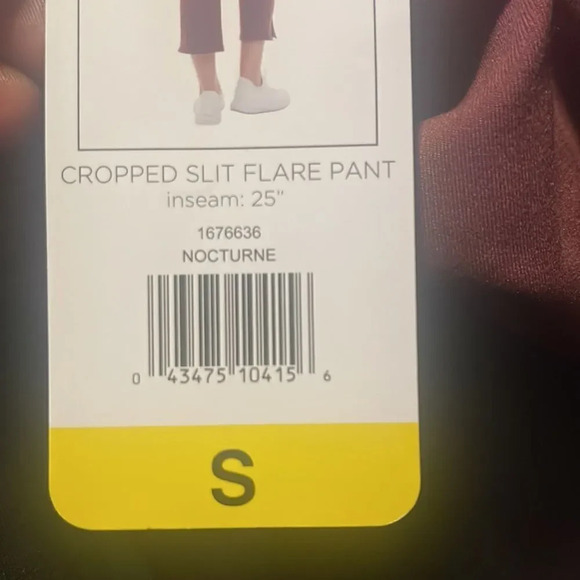 Jockey Ladies Yoga Capri Cropped Slit Flare Stretch Pant Mauve/Nocturne Sz Small - Picture 8 of 9